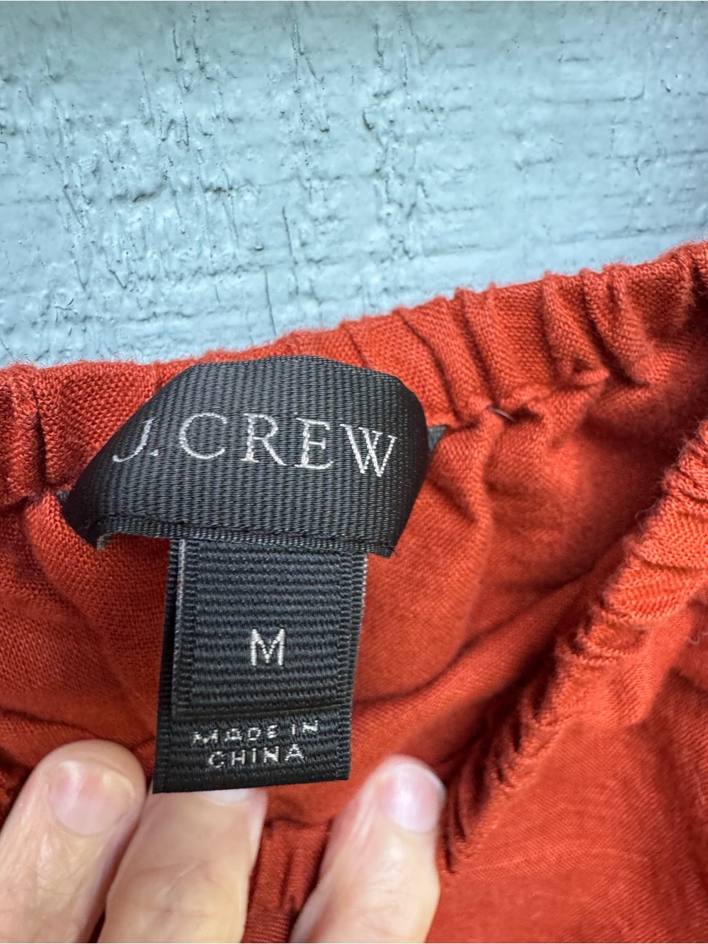J. Crew Rust Red Midi Dress with Eyelet Hem - Picture 6 of 8